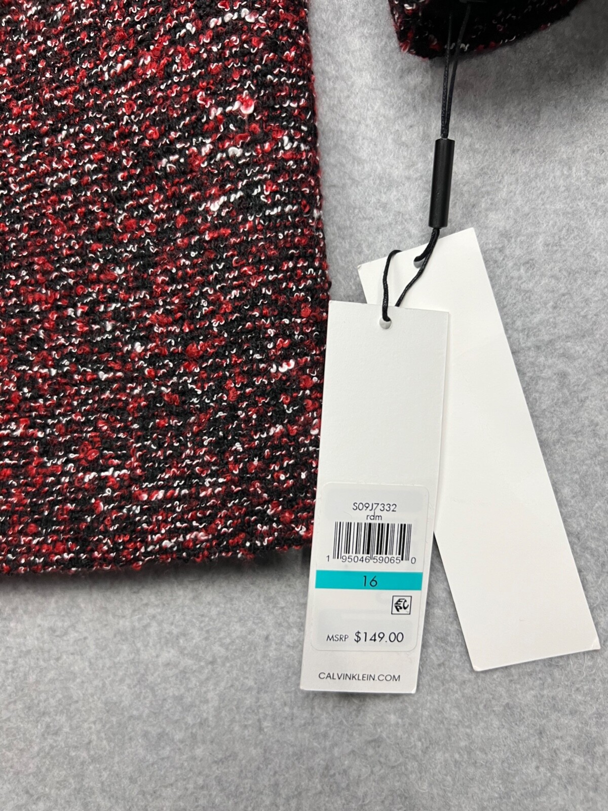 70s Calvin Klein Tweed Long Coat Jacket Womens Plus 16W Marble Winter Classy * thumbnail 5