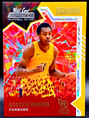SCOTTIE BARNES 21-22 WILD CARD HOLO LUX CHASE RED ROOKIE RC RAPTORS 4/6