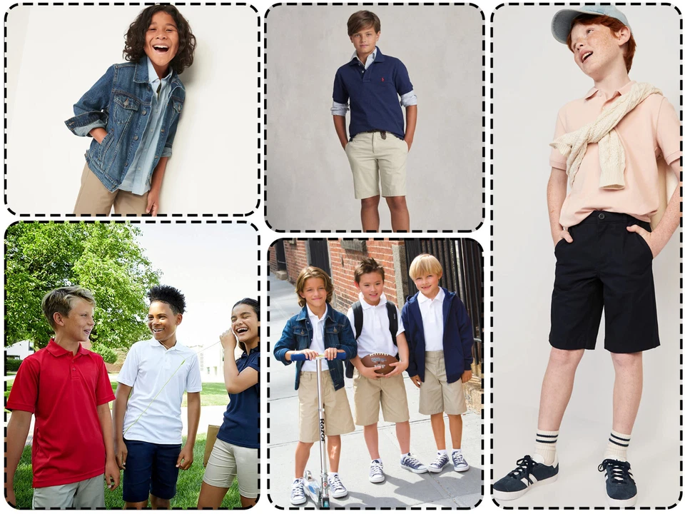 Шорты стрейч для мальчиков приталенные школьная форма саржа летний цвет (3 упаковки) (4-20) - Изображение 4 из 4