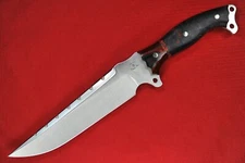 Busse Custom Nuclear Urgent Fury  .22" Satin INFI, G-rexed Buckeye Burl Handle