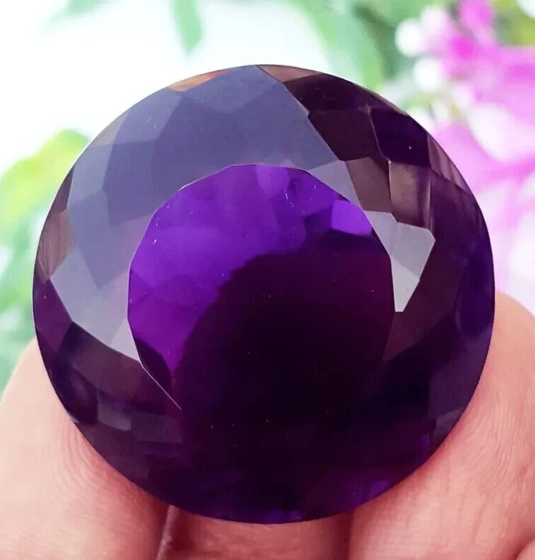 Большой фиолетовый аметист круглой огранки россыпью AAA+ 75,30 карата @подарок на день рождения - Изображение 2 из 4