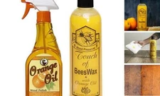 HOWARD ORANGE OIL WOOD CLEANER & TOUCH OF BEESWAX WOOD PRESERVER 2-16oz BOTTLES