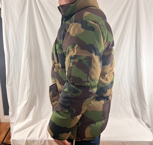 MOSCHINO Camouflage Green Coat Jacket Men's Size 40 Made in Italy - Picture 3 of 14