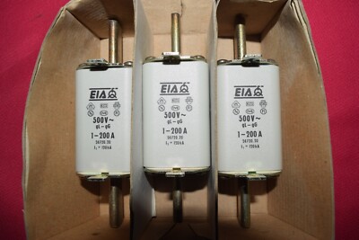3 Stück EIA Sicherungseinsatz Größe 1 200A 500V gL gG