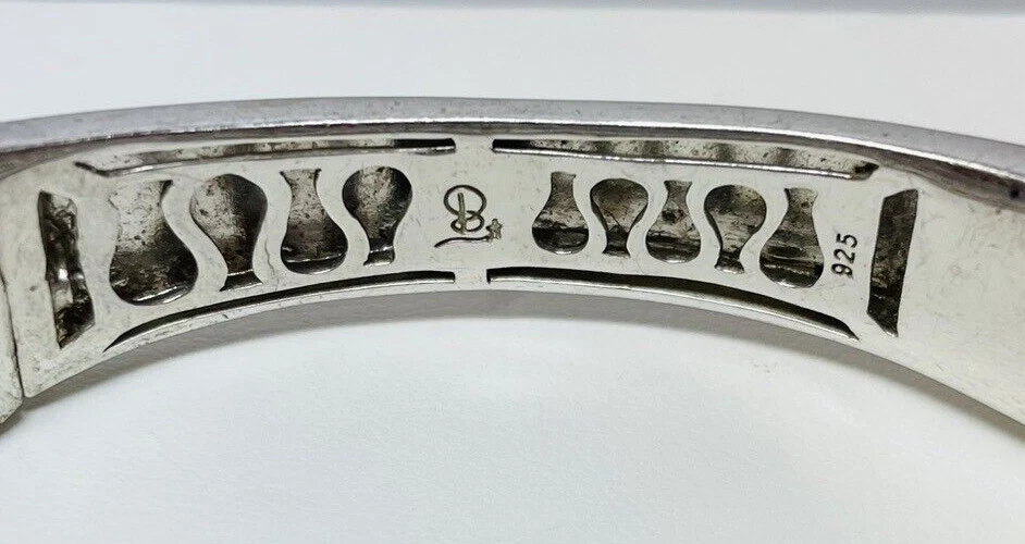 Brazalete Belle EToile plata esterlina 925 esmalte circonita cúbica hebilla 7 pulgadas Foto 2 de 4