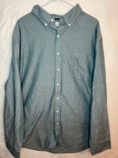 Croft Barrow Shirt Mens 2XL Blue Dress Button Up XXL