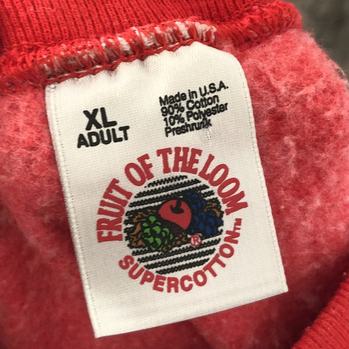 トップス 90s FRUIT OF THE LOOM \"OHIO STATE\" Sweat Vintage 1990s Ohio State Buckeyes Logo Red Thick Sweatshirt