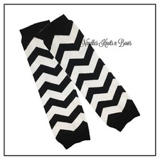 Black Chevron Baby Toddler Leg Warmers, Boys, Girls Footless Leg Warmers