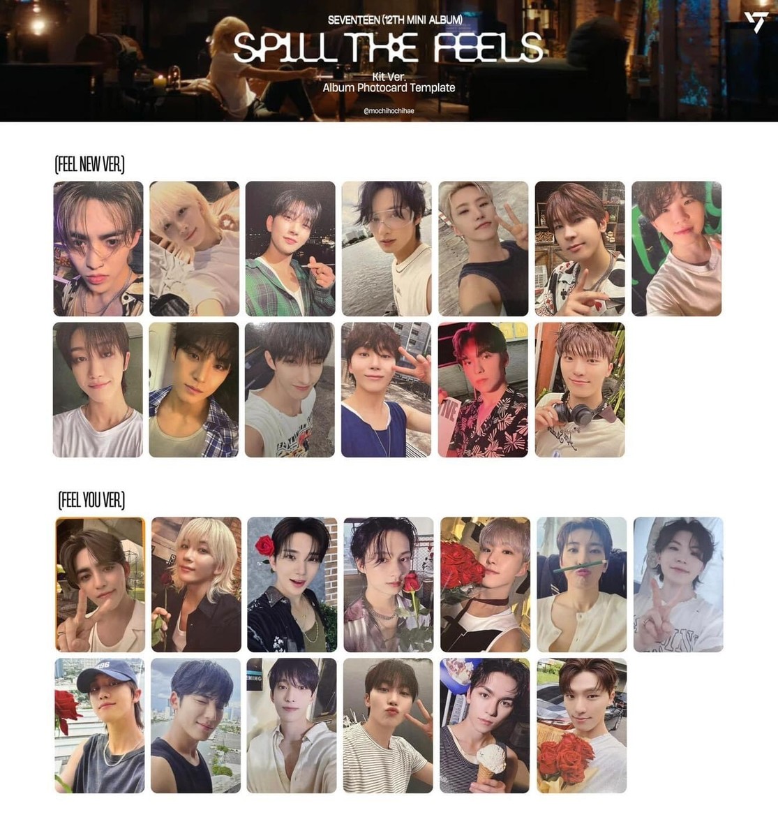 SEVENTEEN 12th mini album SPILL THE FEELS photocard all version