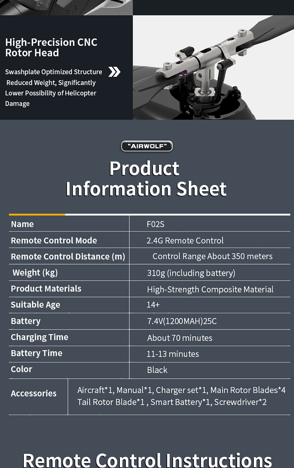 YUXIANG F02S Airwolf 9CH 2.4G GPS 3D Optical Flow Positioning RC RTF Helicopters