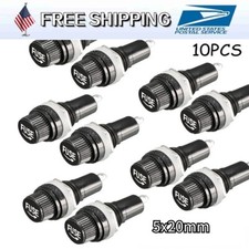 10 PCS Electrical Panel Mounted Screw Cap Fuse Holder Glass Tube Fuses 5x20mm