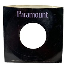 Paramount Records Company Sleeve 45 RPM Vinyl Black with Purple Logo