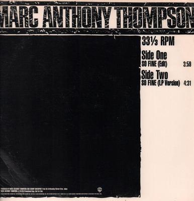 Marc Anthony Thompson(Promo Vinyl LP)So Fine-Warner-PRO-A-2195-US-1984--VG/Ex