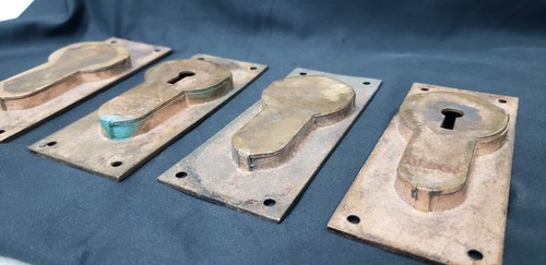 Restored Eastlake Brass Pocket Door Escutcheon Plates 5 1/8" x 2 1/8" GS00264 - Picture 5 of 7