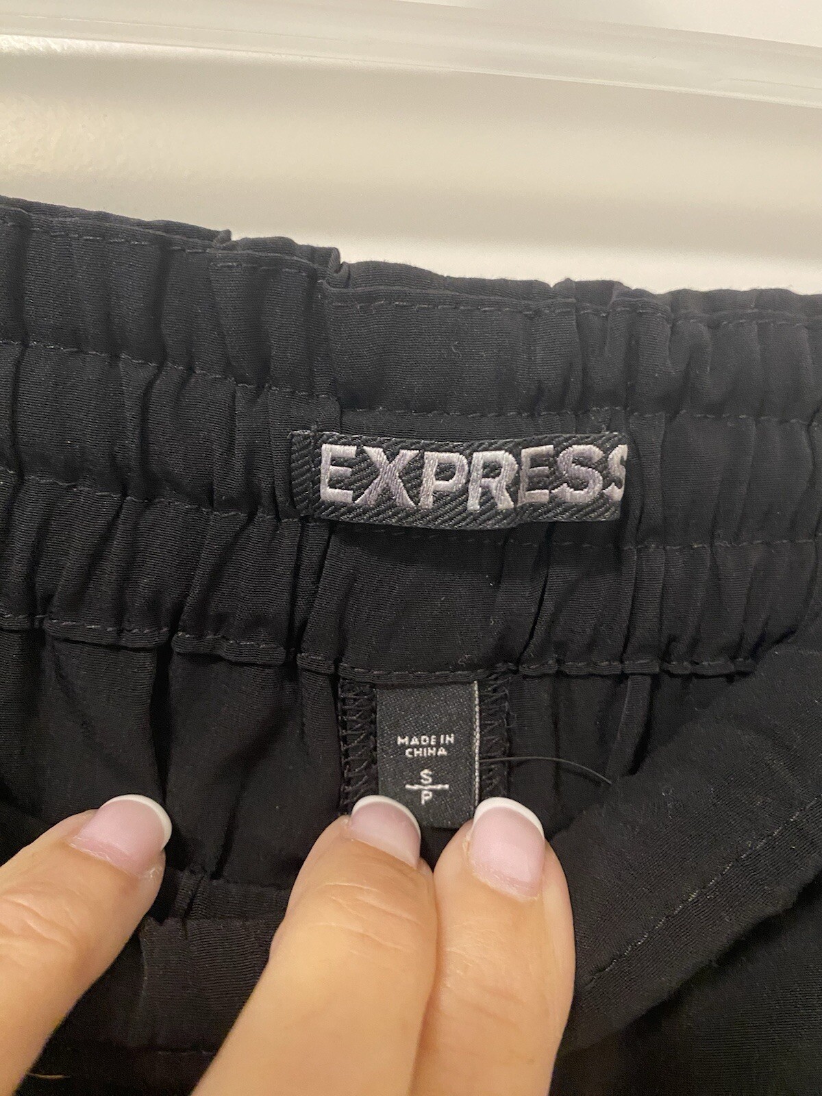 EXPRESS Size Small Black Drawstring Pull-On Pants… - image 3
