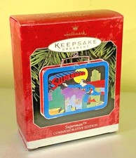 Hallmark 1998 Superman Pressed Tin Lunchbox Hinged Keepsake Xmas Ornament NIB
