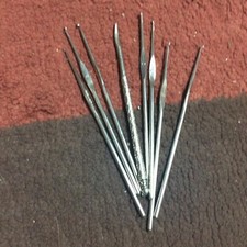 Vintage Set of 7 Silver metal Crochet Hooks Size 2 Quality Made in Germany