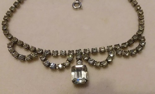 Vintage Rhinestone Necklace & Bracelet Set 1930s Jewelry Estate Excellent - Picture 3 of 12