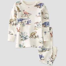 LITTLE PLANET By CARTERS Organic Cotton 6M Top  Bottom Pajama Set Dinosaur