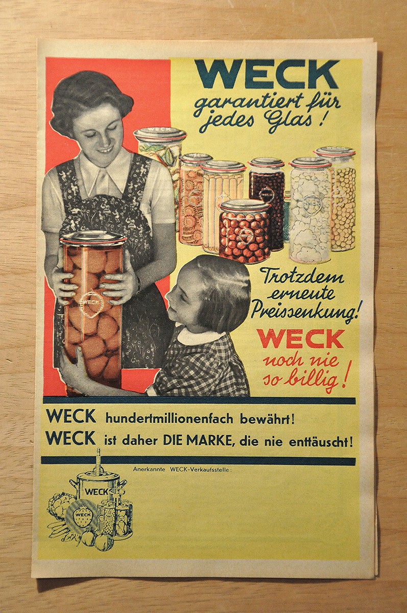 WECK - WERBUNG - 1938 - Kampf dem Verderb