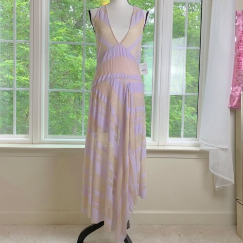 NUEVO Vestido Free People Adrien Midi A Rayas Para Mujer Rosa Combo Nuevo con Etiquetas - Imagen 3 de 8