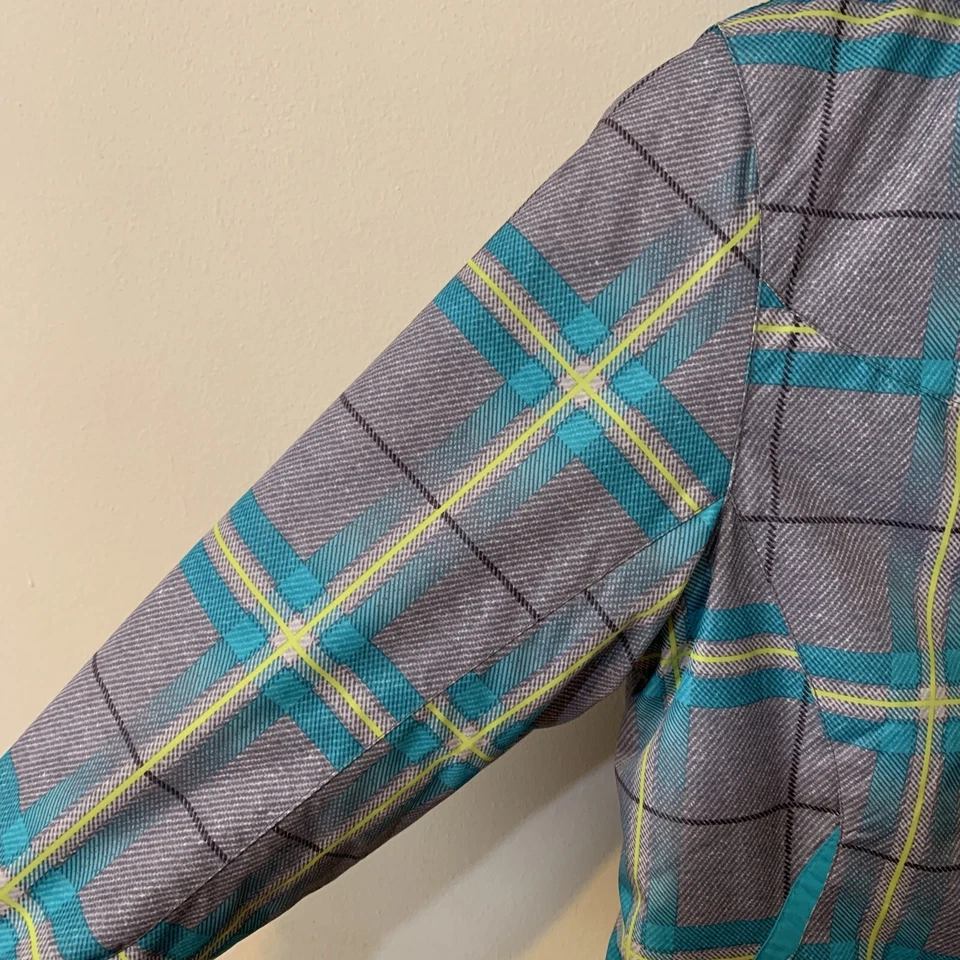 ABRIGO DE INVIERNO DE ESQUÍ ZERO XPOSUR ZEROXPOSUR NIÑAS talla S (7-8) gris aguamarina neón a cuadros Foto 4 de 4