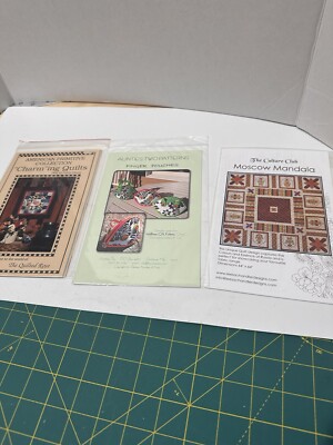 Lot of 3 QUILT patterns Finger Pouches Wallhanging Moscow Mandala