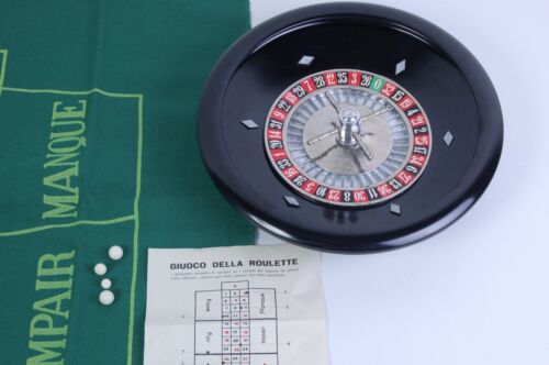 Vintage Poker Roulette Chips Double Opening Chiffon Green Domino Skin Suitcase - Picture 9 of 12
