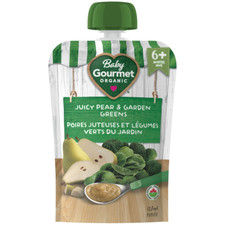 4-Pack Baby Gourmet Organic Puree Juicy Pear Garden Greens