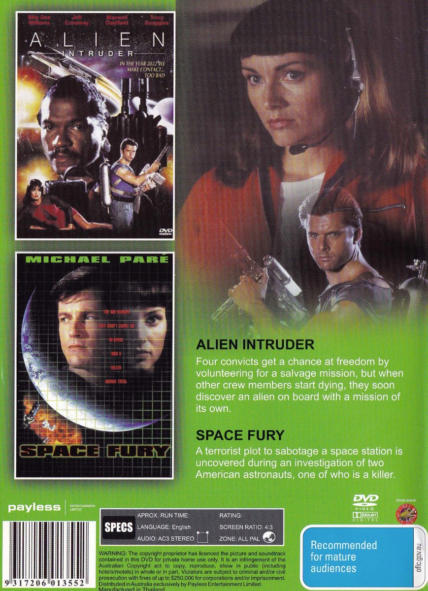 ALIEN INTRUDER Billy Dee Williams / SPACE FURY - DVD - All