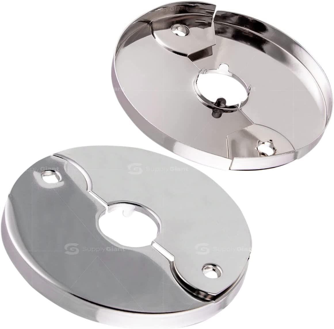 1/2" IPS Floor/Ceiling Split Flange Escutcheon for Steel Pipes Chrome