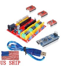 Máquina de grabado CNC Shield V4 A4988 placa de unidad + USB Nano V3.0 para Arduino