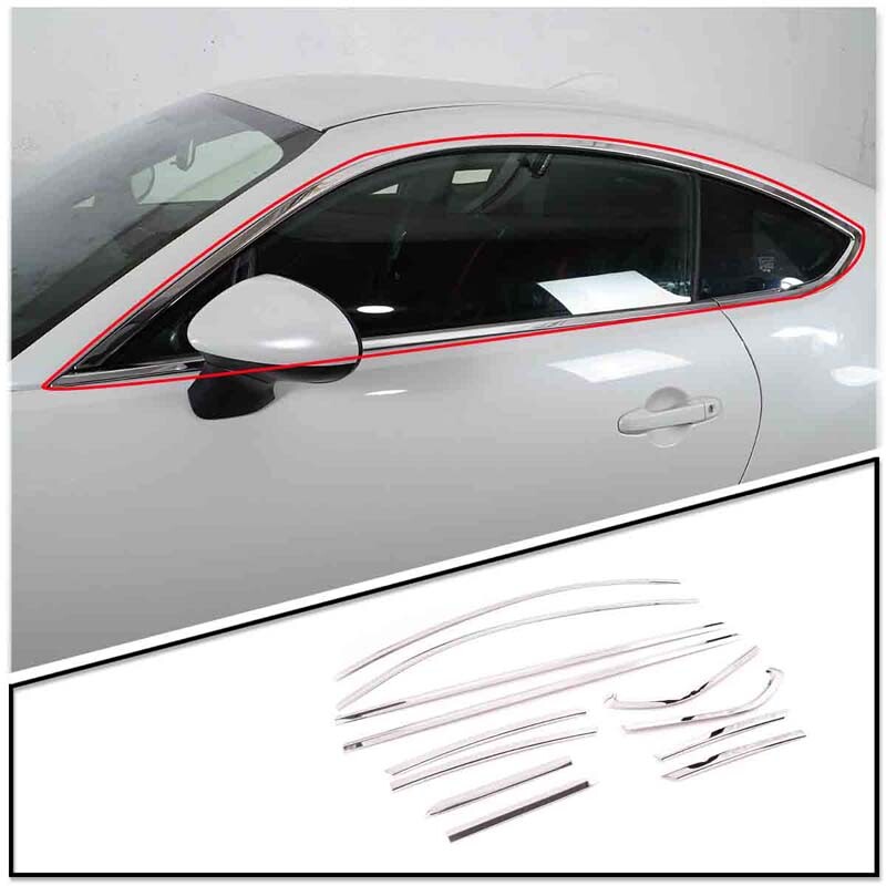Steel Chrome Exterior Window Molding Trim Strip Decorate Kit For Subaru BRZ 2022