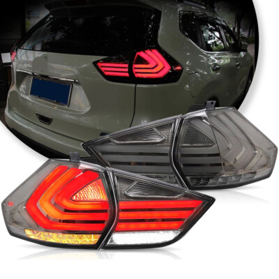 VLAND LED Smoked Tail Lights Assembly For Nissan Rogue 2014-2019 LED Rear lights