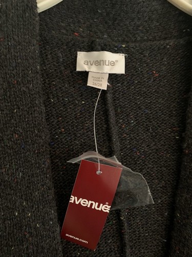 “Avenue” Women’s Sz 26/28 Dark Gray with Colorful Specks Sweater - New With Tags - Picture 8 of 9