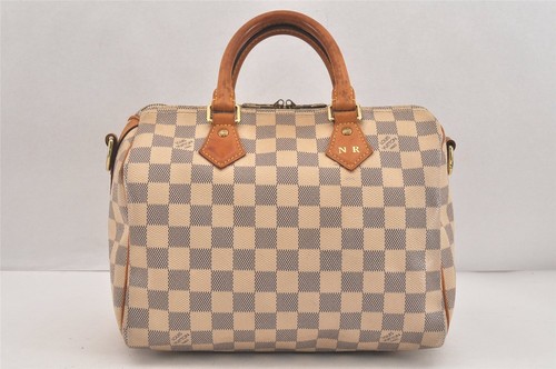 Authentic Louis Vuitton Damier Azur Speedy Bandouliere 25 N41374 Hand Bag 2572M - Picture 2 of 10