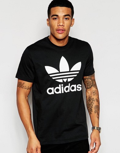 Adidas Originals Trefoil T-Shirt Black/White Men\u0026#039;s XL AJ8830 | eBay