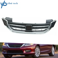 Front Bumper Grill For Honda Accord 2013-2015 Black & Chrome Hood Replacement