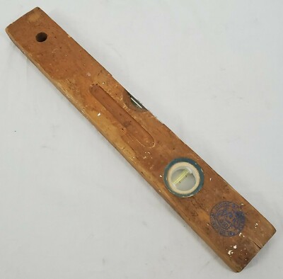 VINTAGE ~ Van Camp Trade Tools - Wood Bubble Level - Indianapolis Indiana 18'' 