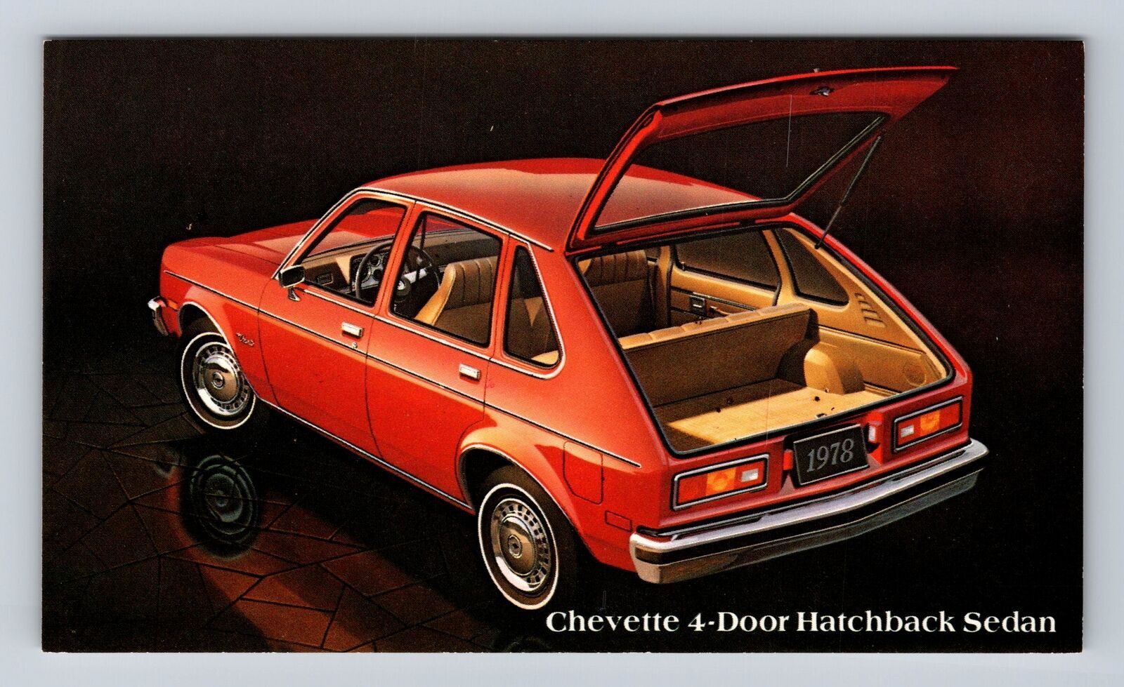 Chevrette 4-Door Hatchback Sedan, Car, Transportation, Antique, Vintage Postcard