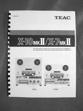 NEW COPY TEAC X-10 MK II/X-7 MK II REEL TO REEL TAPE DECK RECORDER OWNER MANUAL
