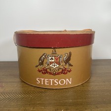 Vintage Stetson Hat Box Only Large Crest Gold Maroon Griffin Beaver