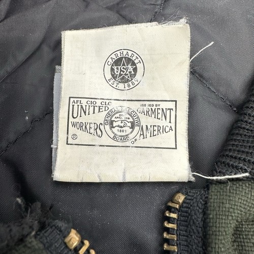 Carhartt Vintage V17 Uomo Verde Anatra Trapuntato Gilet Senza Maniche Made USA Union Flag 2XL - Foto 11 di 14