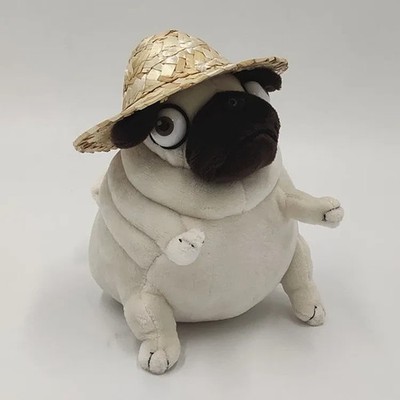 Kawaii 15cm Fat Pug Plush Toy Sitting Dog Elf Stuffed Doll Kids Birthday Gift