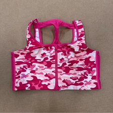 New Ruby Ribbon Zip Front Sport Demiette Bra Pink Combo 32