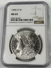1904-O Morgan Silver Dollar NGC MS63 ~ $1 ~ 90% Silver BLAST WHITE