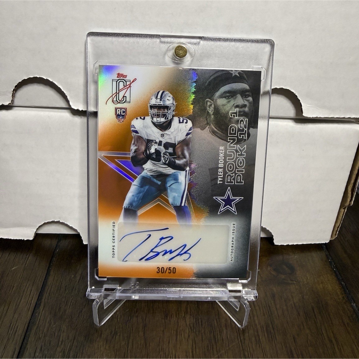 Topps 2025 Chrome Rookie Autographs Tyler Booker Cowboys #RA-TB Orange /50