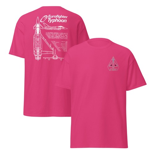 Eurofighter Typhoon T-Shirt – Embroidered Logo & Fighter Jet Tech Back Print - Picture 18 of 23