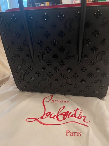 Christian Louboutin Paloma Mediumin Leather with Loubin Spikes Tote HandBag NEW