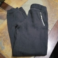 PLACE Girls Black Jogger Pants M 7/8 Zipper Pocket Drawstring Elastic